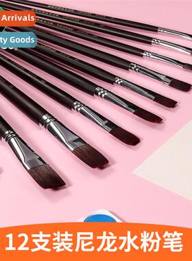 Acrylic Brushes G1640 Nyl Flat Peak Brushes Burgundy Oil Bru