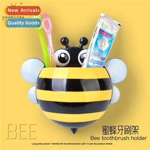 Wash Carto Bee Toothbrush Organizer Set Cup Sucti Plastic