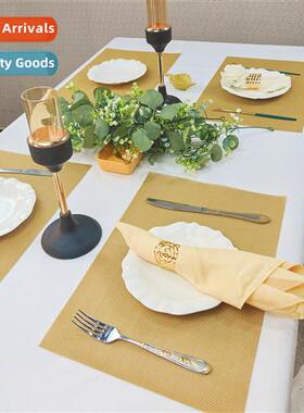 Work 2201 series gold teslin woven placemats coasters pvc pl