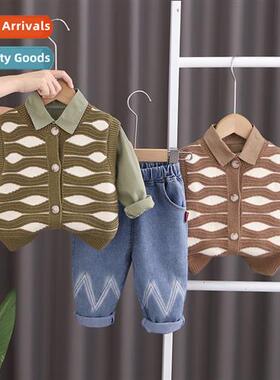 Spring  Autumn  childrens su sweater three- boys fall n shir