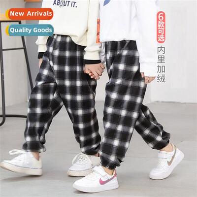 Boys sweatpants padded fall and winter models outside wear 2