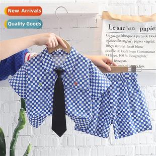 new shi sleeved tie dressy baby 2022 summer short Boys