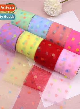 6/ 8cm X 22m Colorful Offset Printed Dots Clothing Headdress