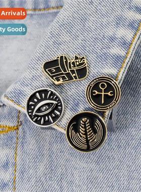 Europe and  Uned States carto brooch retro cfee machine roun