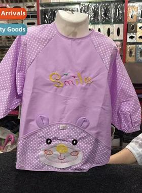 New baby bibs childrens lg-sleeved waterpro coveralls childr