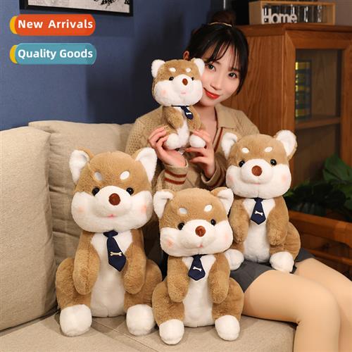 Cute tie shiba inu plush toy cute puppy doll compani dog gif