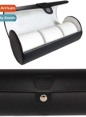 Artificial Lear Travel Watch Box Cylinder Watch Box 3 Compar