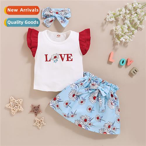 Girls Spring  Autumn 2020 New n Solid Color Short Sleeve Let