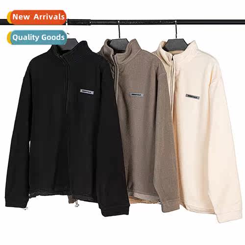 FOG ESSENTIALS  fleece fleece zipper sweater embossed rubber