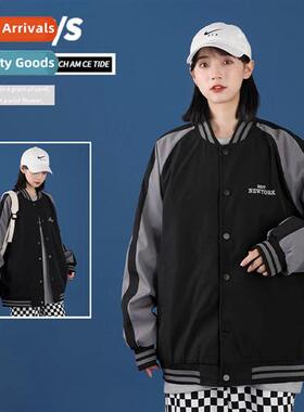 Spring  Autumn American tide baseball su men color blocking