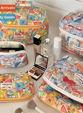 Colorful Graffi Cosmetic Bag Cute Girl Heart Large Capacy Po