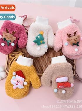 0-8 years old pellet velvet carto childrens Christmas gloves