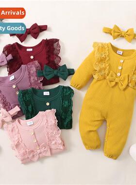 ins baby spring  fall  2022 new n lg-sleeved lace lace femal