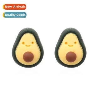 resin avocado earrings New simulati carto fashi fru creative