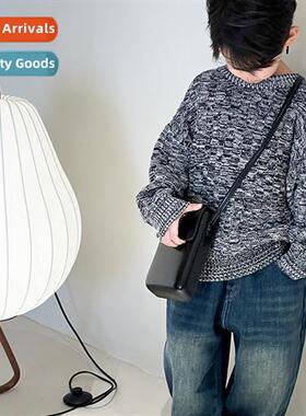 Childrens clothing 2023 fall  winter new round neck knted sw