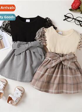 Girls spring  autumn  2022 new n solid color short-sleeved t