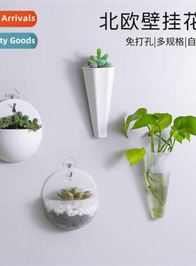 Home hydropic wall hanging planter wall hanging flower vase