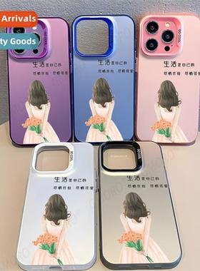 Lerary goddess phe case apple 14pro color silver case 13prom