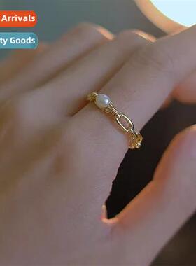 2023 new pearl ring female cold wind senior ins tide fashiab