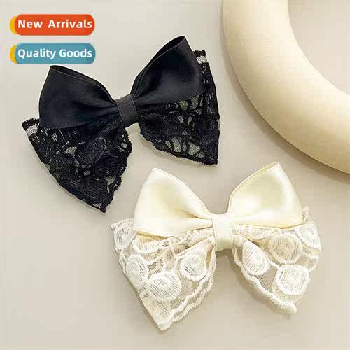 Korea Dgdaemun lace bow hair clips female ins  back   head s