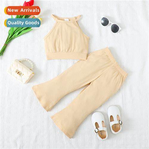 Girls Spring  Autumn 2023 new n sleeveless solid color top +