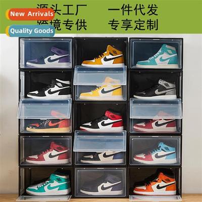 Transparent shoe box organizer activy stackable posive openi
