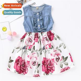 small children print 2019 dre denim middle new Summer Girls