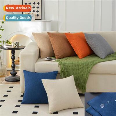 Simple new linen waterpro cloth pillow cushi solid color sa