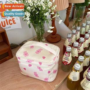 Korea ins cream love rabb carto large capacy portable makeup