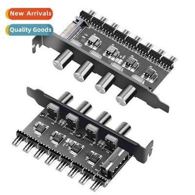 Computer Case Fan Speed Ctroller Hub 3pin/4pin Stepless Vari
