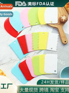 Colorful Flour Scraper Set  3 Plastic Dough Scraper wh Serra