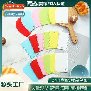 Colorful Flour Scraper Set 3 Plastic Dough Scraper wh Serra