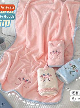 Cute carto mster towel bath towel coral velvet st  comfortab