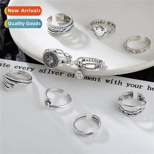 Thai silver ring vintage silver ring female silver plated ri