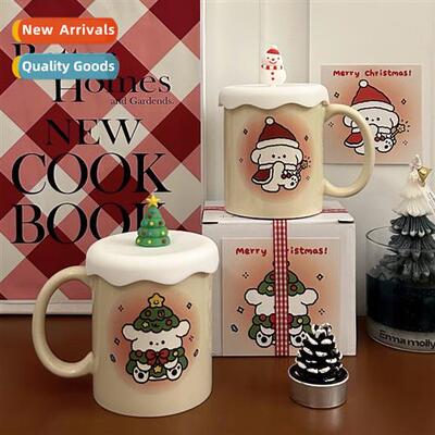 Christmas cute puppy mug Korean cream color heat-resistant m