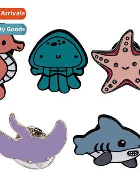 Europe and  Uned States sea creatures carto brooch shark jel