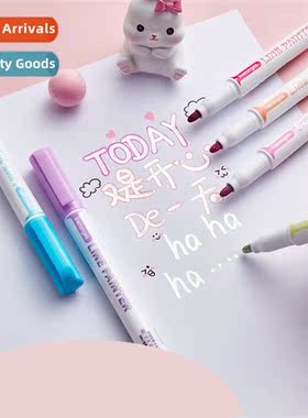 Dual-colour double line highlighter student statiery work ha