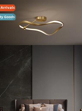 All copper minimalist bedroom lamp ceiling light modern mini