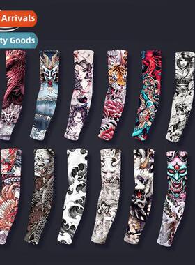 Summer Ice Silk Tattoo Sleeve Cover Men Outdoor Sunscreen Tr