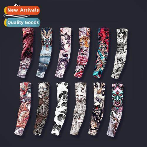 Summer Ice Silk Tattoo Sleeve Cover Men Outdoor Sunscreen Tr