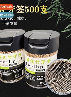 Canned carbized bamboo toothpicks fine toothpicks family pac