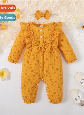 ins baby spring  fall 2023 new n small floral lg-sleeved bod