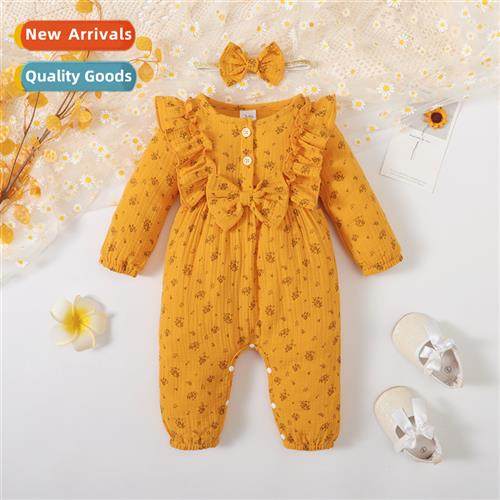 ins baby spring  fall 2023 new n small floral lg-sleeved bod