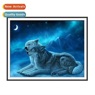 animal full new spir wolf style modern painting Diamd