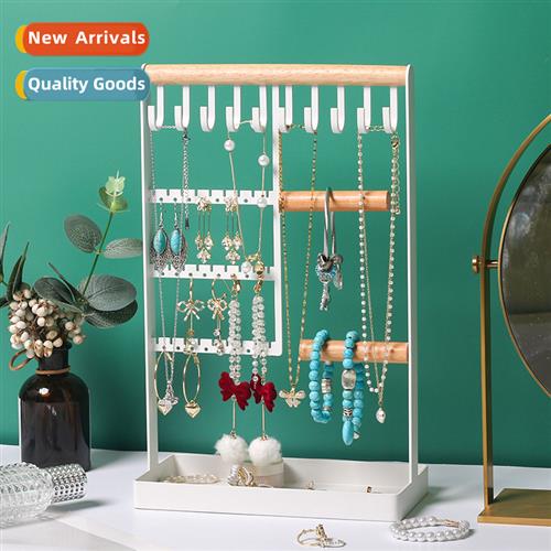 Necklace bracelet earring organizer jewelry rack solid wood