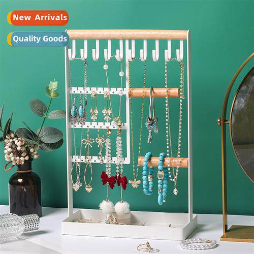 Necklace bracelet earring organizer jewelry rack solid wood