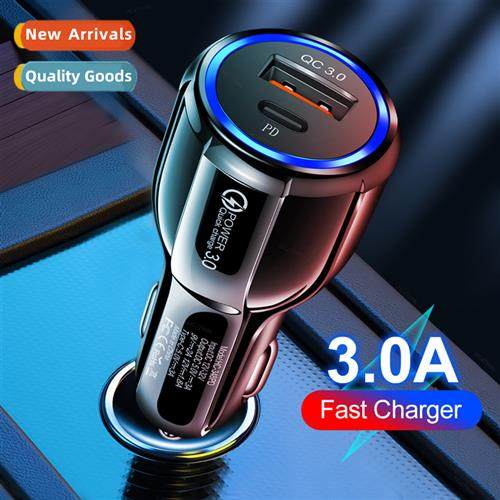 36W QC3.0 dual fast charger car charger wh PD Type-c car fas