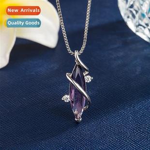 necklace temperament female romantic pendan amethyst fashi