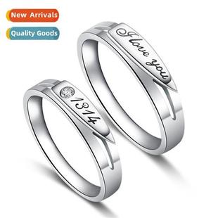 n 1314 couples open ring whe copper silver-plated ring mens