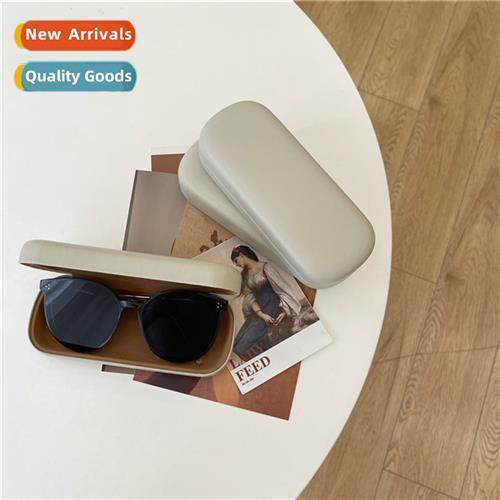Korean goods good feel pu eyeglasses case solid color retro